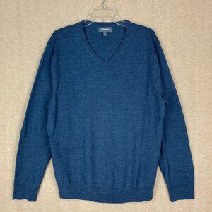 Bonobos Merino Wool Sweater Size XL Mens Blue Slim Pullover V Neck Knit  Skintig